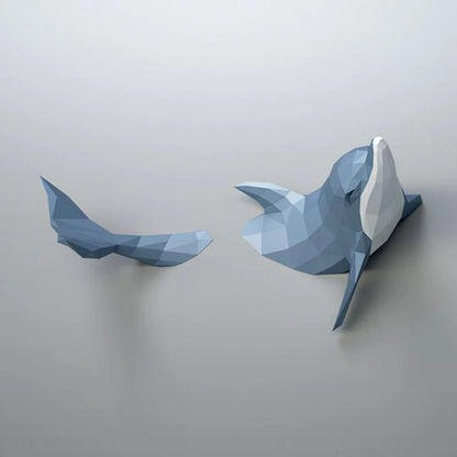 Origami Wall Sculpture 110 cm 3D Paper Dolphin to Assemble DIY