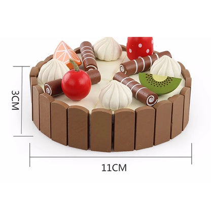 Wooden Cake Toy and Montessori Dinette Accessories