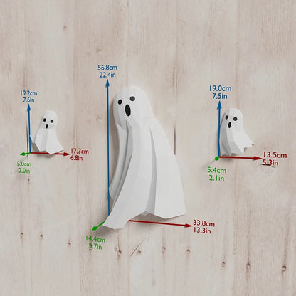 Origami Wall Sculpture 19/56 cm 3D Paper Ghosts to Assemble DIY