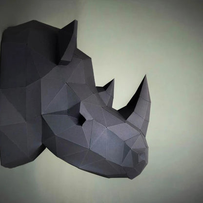 40cm Origami Wall Sculpture 3D Paper Rhinoceros to Assemble DIY 