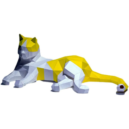 63 cm Origami 3D Paper Cat Sculpture to Assemble DIY