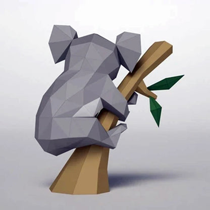 Escultura de papel 3D de koala de origami de 48 cm para montar en la pared. 