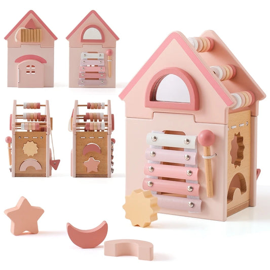 5 in 1 Montessori Wooden and Silicone Educational Toy