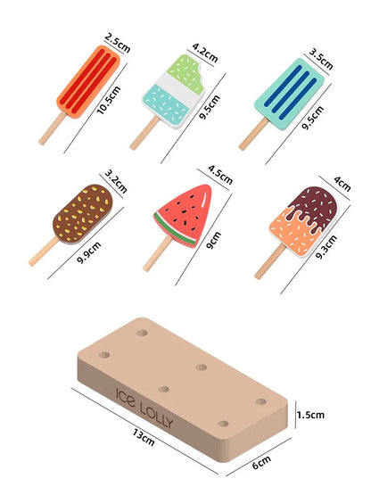Wooden Ice Cream Sorbets Toy Montessori Dinette