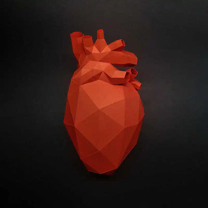Escultura de pared de origami de 30 cm con forma de corazón de papel 3D para armar.