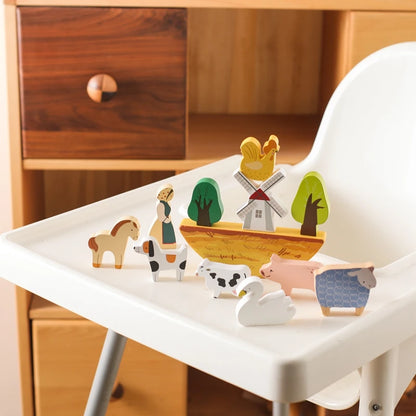 Montessori Wooden Animal Building and Balancing Game
