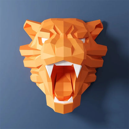 Escultura de pared de origami de 42 cm, tigre de papel 3D para armar.