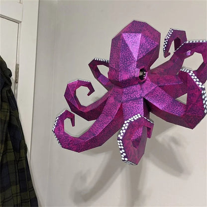 51cm Origami Wall Sculpture 3D Paper Octopus to Assemble DIY 