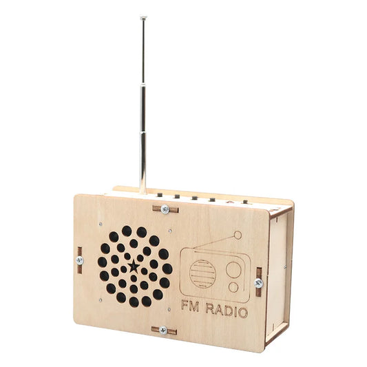 Radio eléctrica de madera 3D
