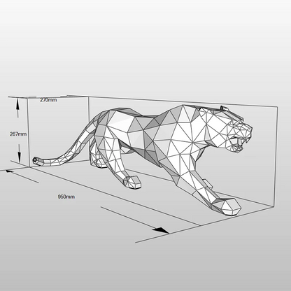 95cm Black Panther 3D Paper Origami Sculpture to Assemble DIY 