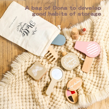 Wooden Makeup Kit Toys Hairdressing 12