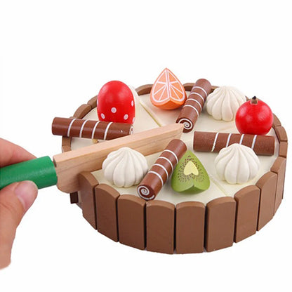 Wooden Cake Toy and Montessori Dinette Accessories