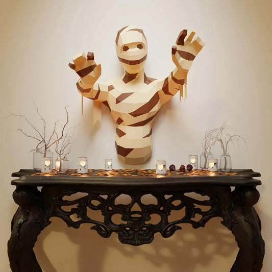 Origami Wall Sculpture 75 cm 3D Paper Mummy to Assemble DIY