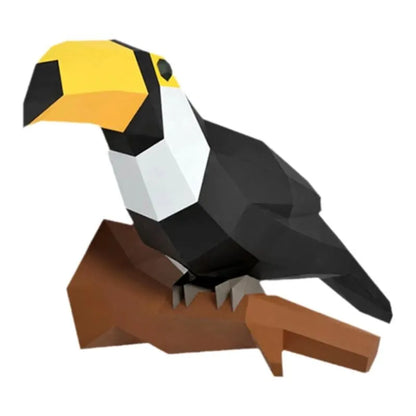 Origami Wall Sculpture 50 cm Toucan Bird 3D Paper DIY Assembly 