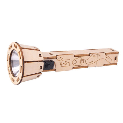 Rompecabezas de madera 3D con linterna eléctrica