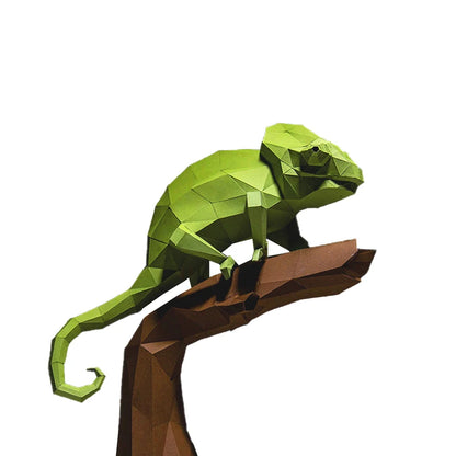 65 Origami Chameleon 3D Paper Sculpture to Assemble DIY