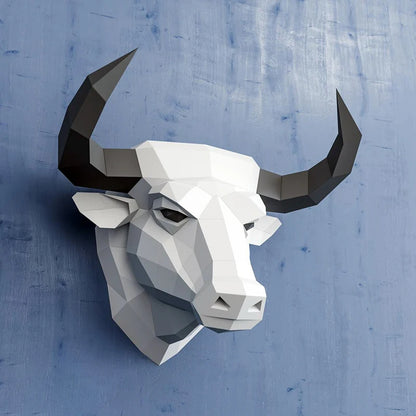 46cm Origami Wall Sculpture 3D Paper Bull to Assemble DIY 