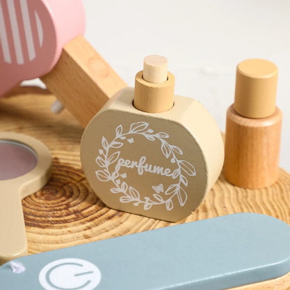 Wooden Makeup Kit Toys Hairdressing 12