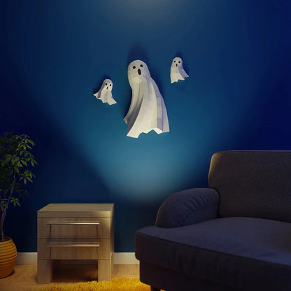 Origami Wall Sculpture 19/56 cm 3D Paper Ghosts to Assemble DIY