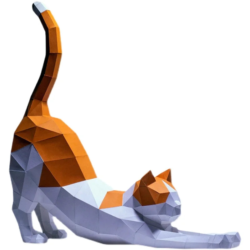 65cm Origami Cat 3D Paper Sculpture to Assemble DIY
