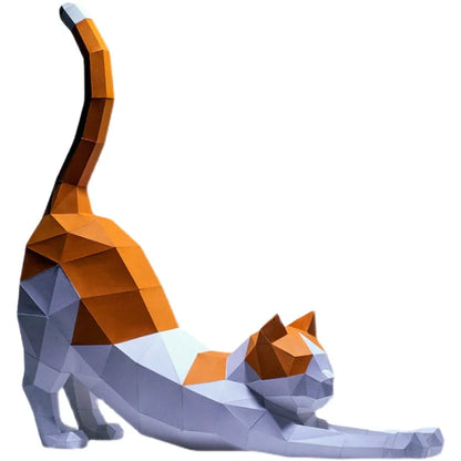 65cm Origami Cat 3D Paper Sculpture to Assemble DIY