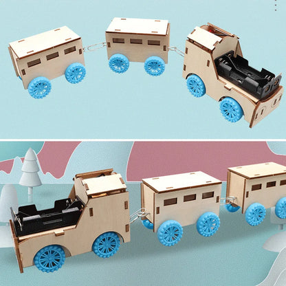 Tren eléctrico de rompecabezas de madera 3D