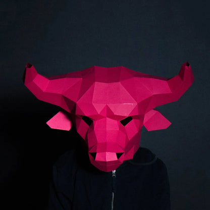 DIY 3D Paper Origami Bull Costume Mask