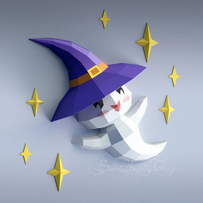 62cm Origami Wall Sculpture Halloween Ghost 3D Paper DIY Assembly