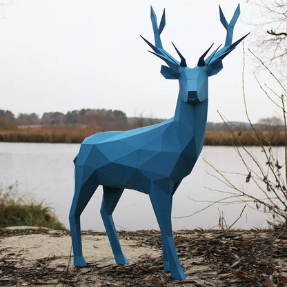 Escultura de ciervo de papel 3D de origami de 64 cm para armar. 