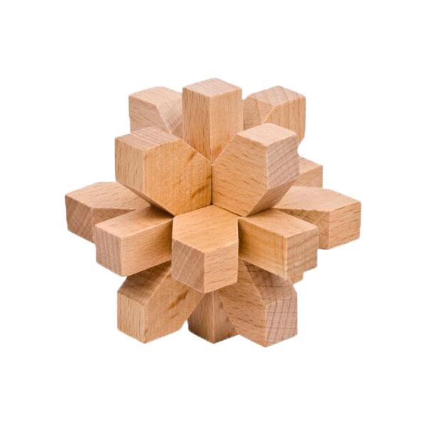 Set of 10 3D Wooden Chinese Puzzles 4.5x4.5x4.5cm